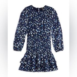 AQUA
Girls' Speckle Flutter Smocked Dress